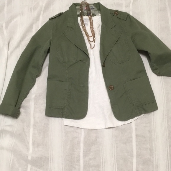 Jackets & Blazers - Olive linen jacket